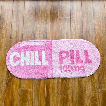 LAKEA Chill Pill Custom Rug Oval Tufted Rug Bath Mat Door Floor